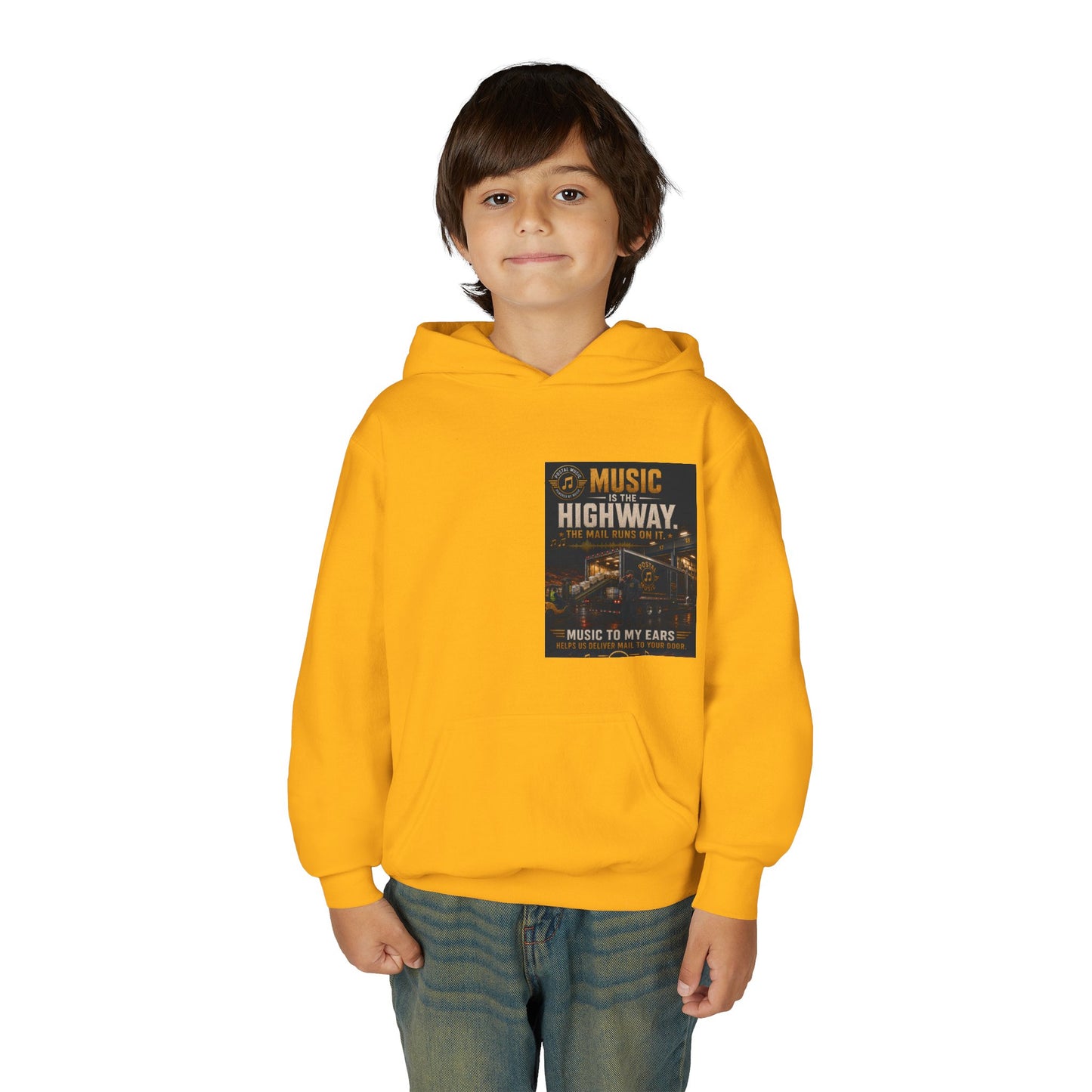 Postal Music — Music Is the Highway — Youth Hoodie