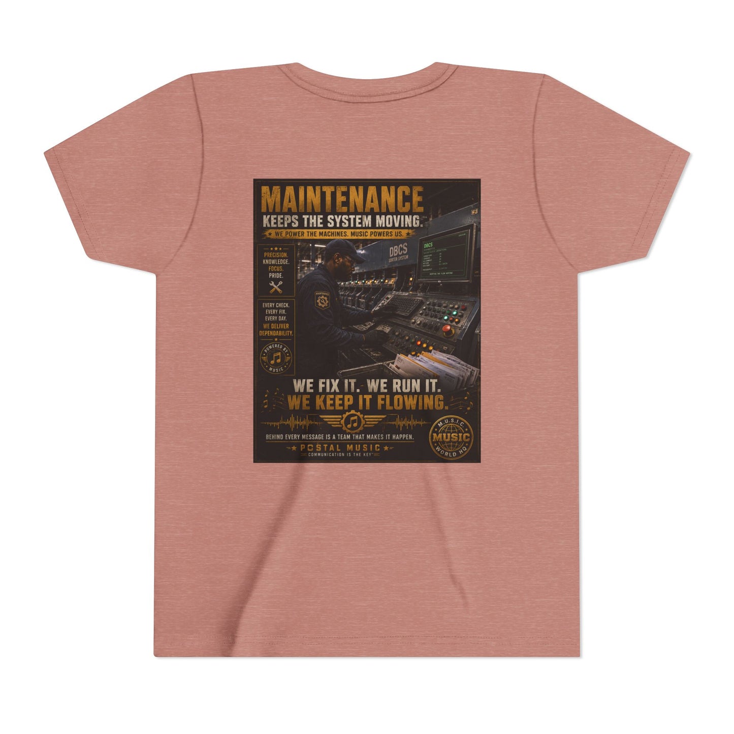 Postal Music — Maintenance Keeps the System Moving — Youth T-Shirt