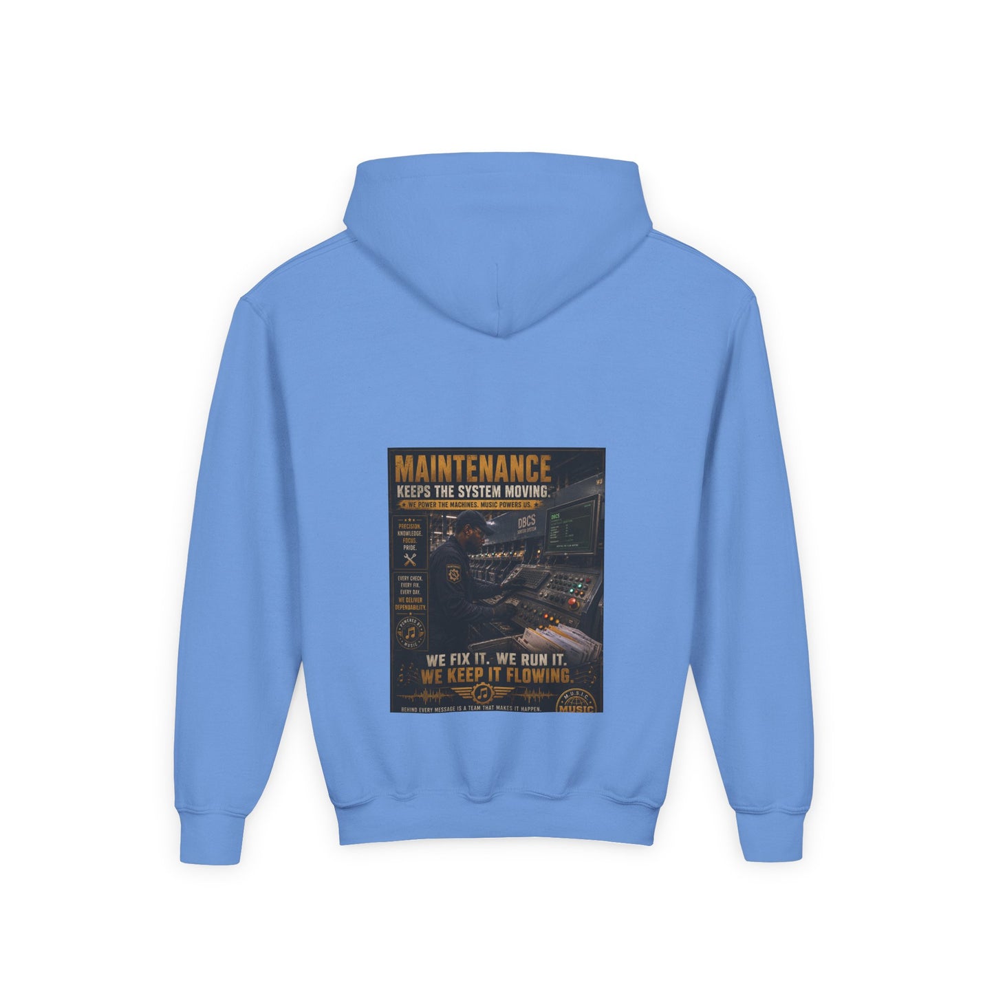 Postal Music — Maintenance Keeps the System Moving — Youth Hoodie