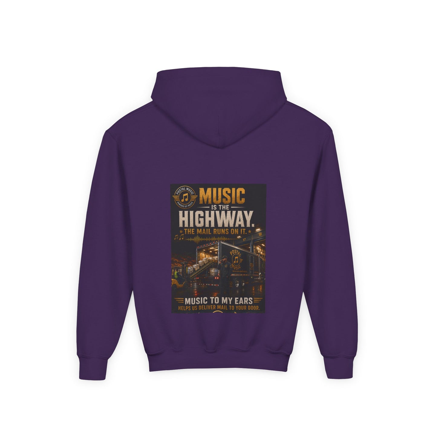 Postal Music — Music Is the Highway — Youth Hoodie