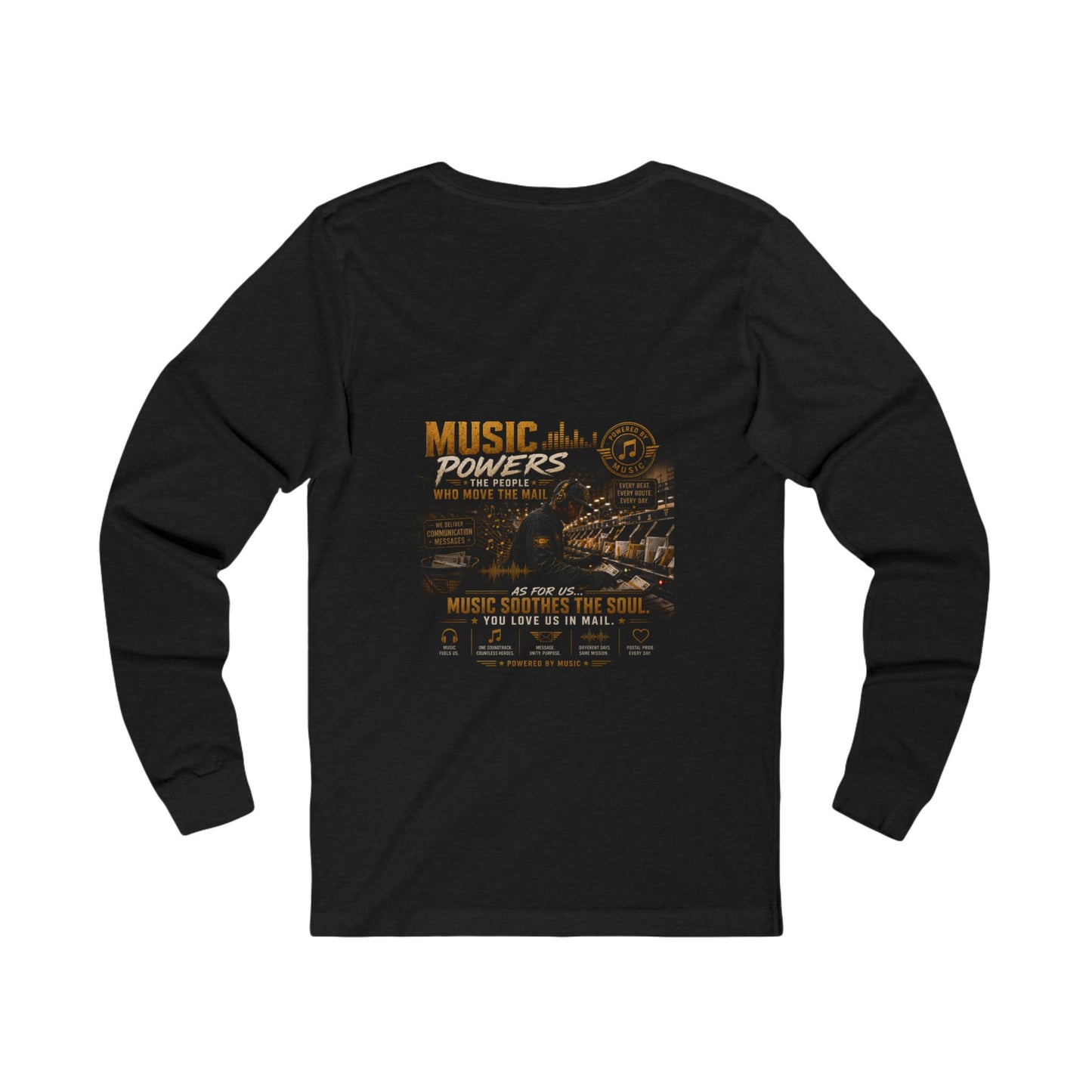 Postal Music — Music Powers the People — Long-Sleeve T-Shirt