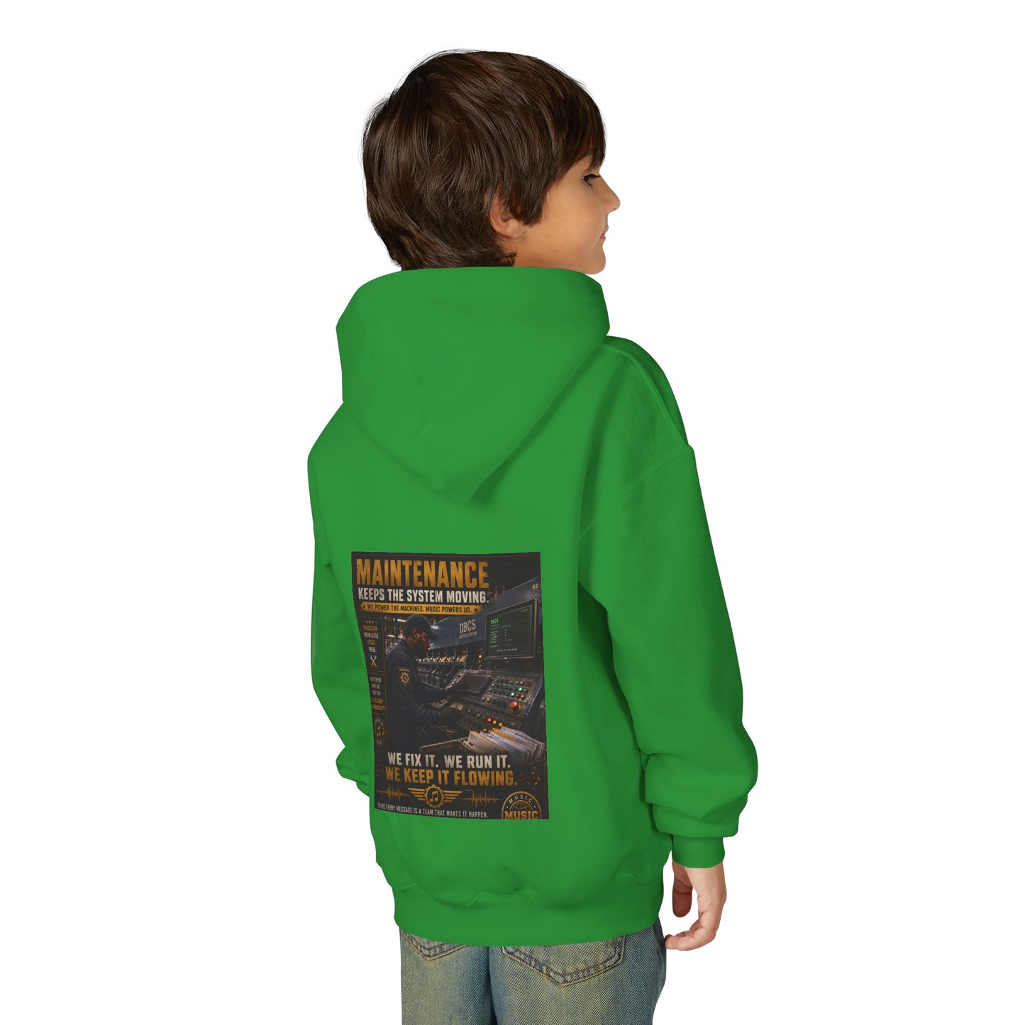 Postal Music — Maintenance Keeps the System Moving — Youth Hoodie