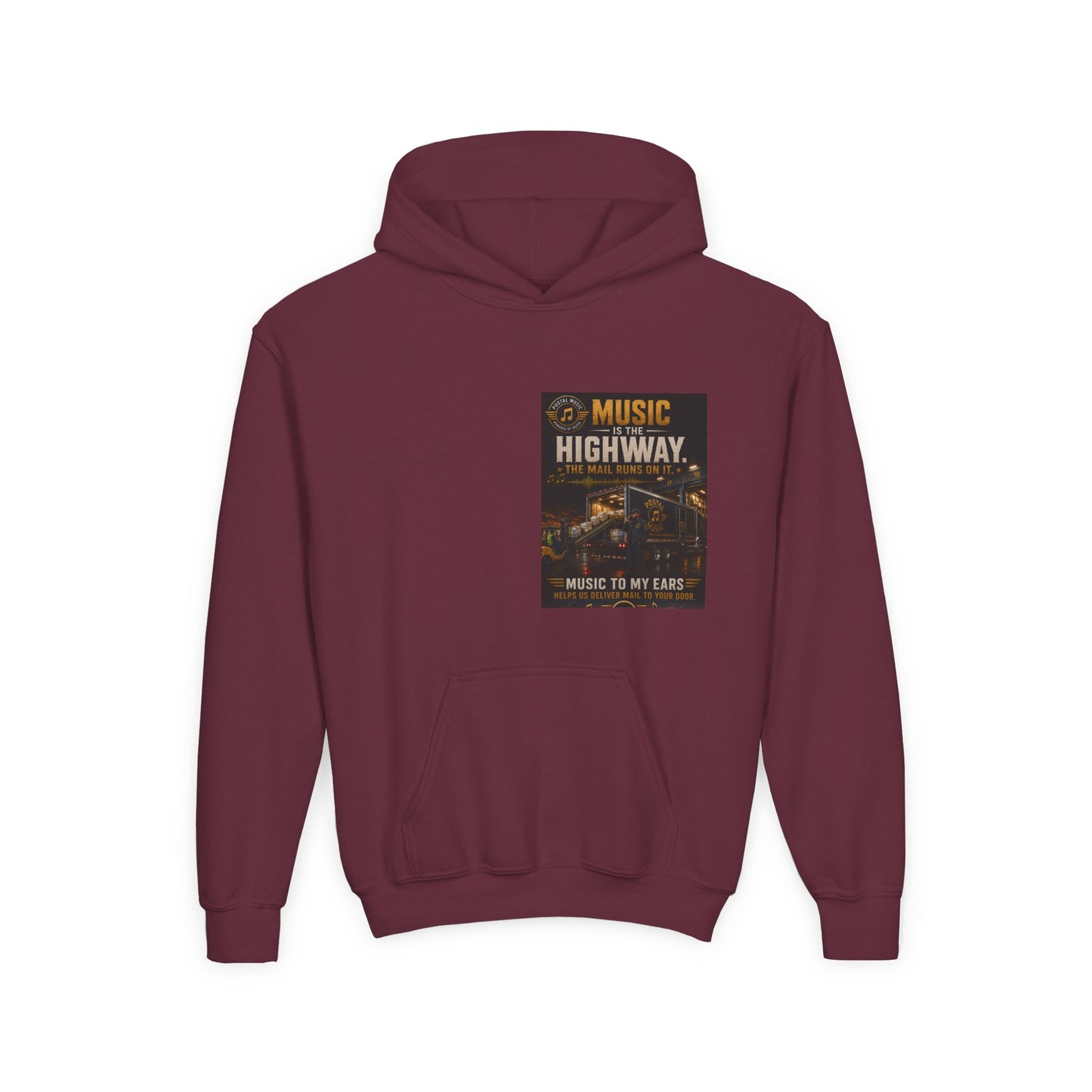 Postal Music — Music Is the Highway — Youth Hoodie