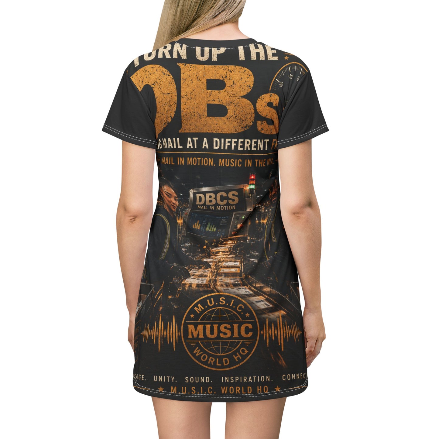 Turn Up the DBs — Women's AOP T-Shirt Dress