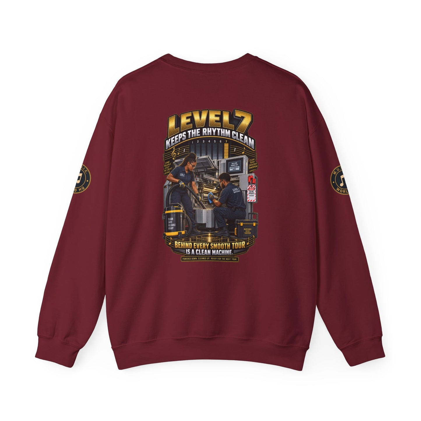 Postal Music - Level 7 Keeps the Rhythm Clean - Heavyweight Crewneck Sweatshirt