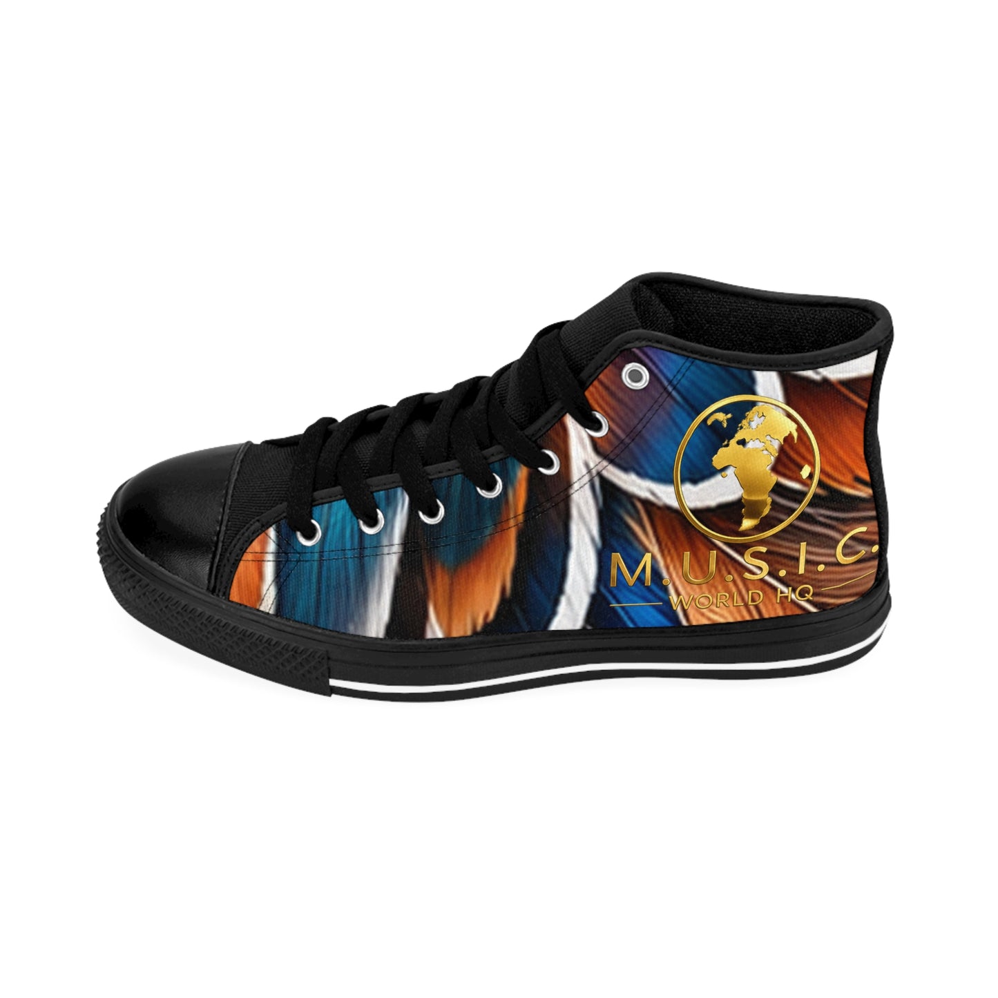 Wild by Design™ — Mandarin Duck Print High-Top Sneakers | Feathered Royalty