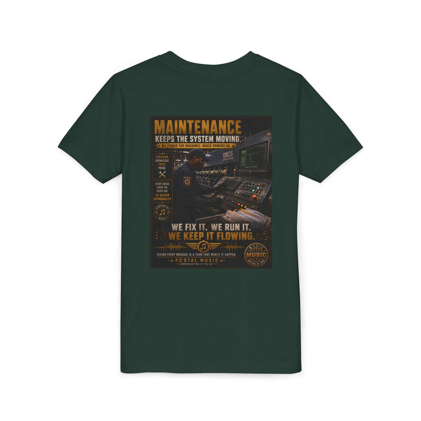 Postal Music — Maintenance Keeps the System Moving — Youth T-Shirt