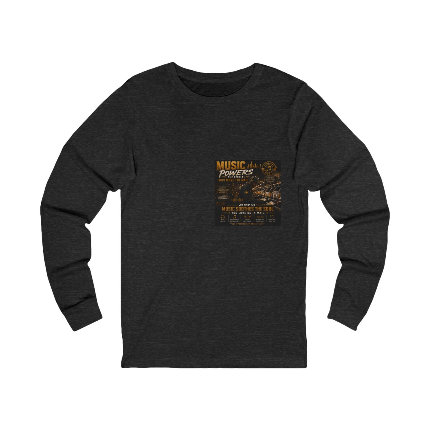Postal Music — Music Powers the People — Long-Sleeve T-Shirt