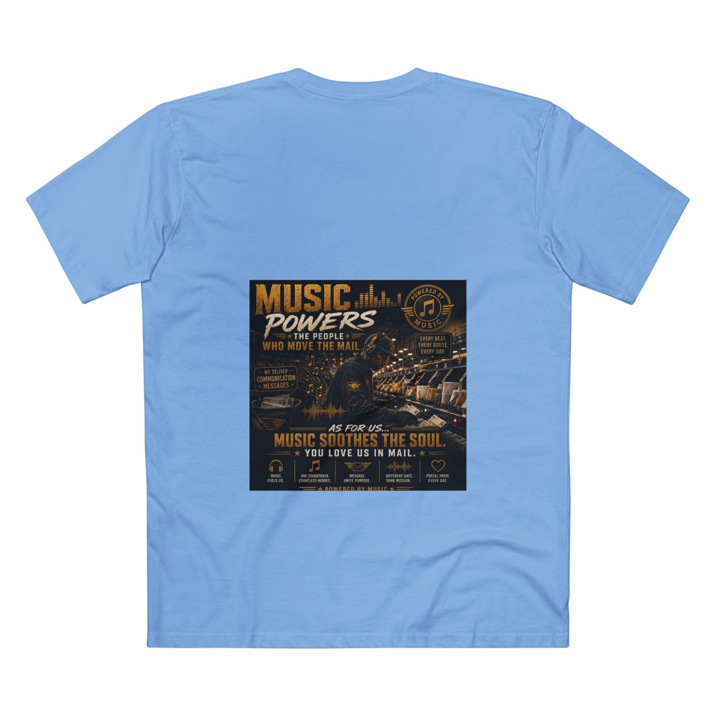 Postal Music — Music Powers the People — Streetwear T-Shirt