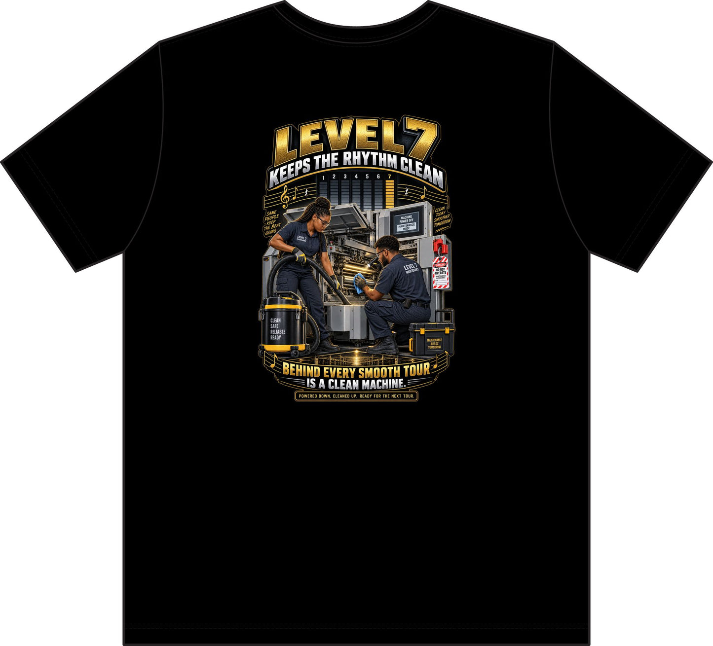 Postal Music - Level 7 Keeps the Rhythm Clean - Workwear Pocket T-Shirt