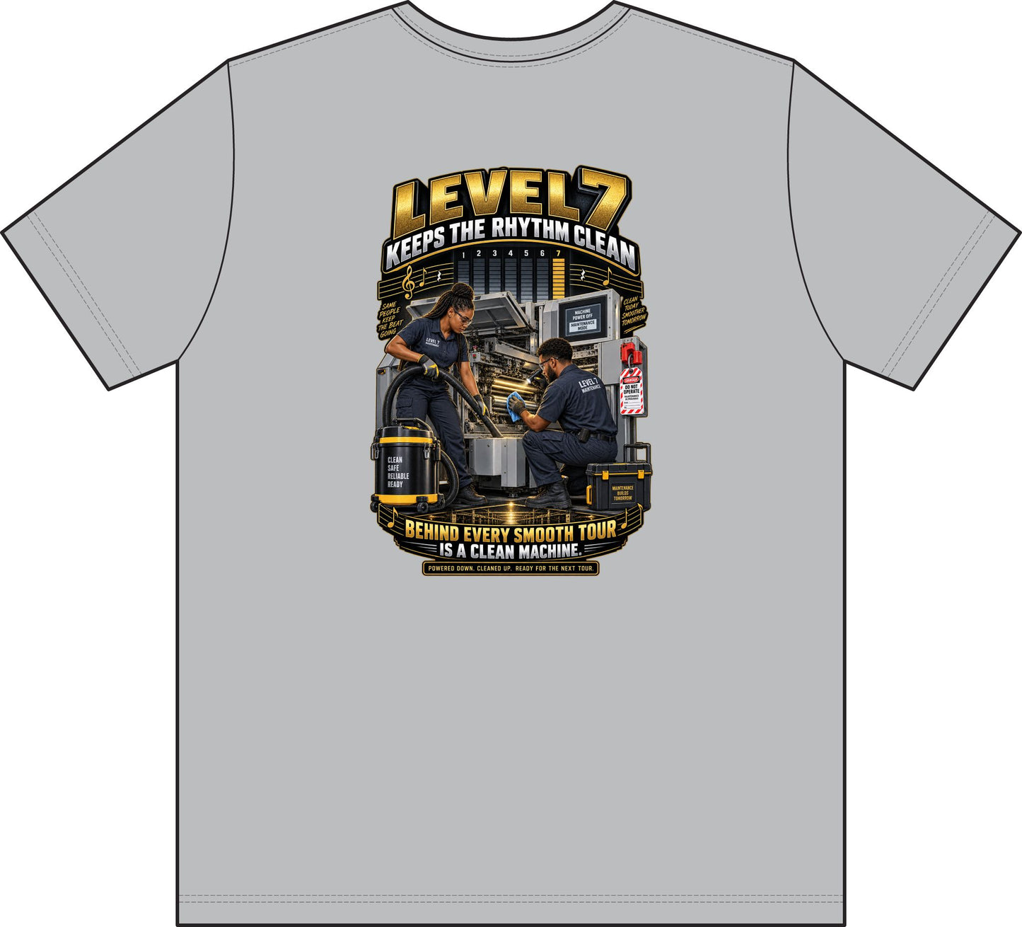 Postal Music - Level 7 Keeps the Rhythm Clean - Workwear Pocket T-Shirt
