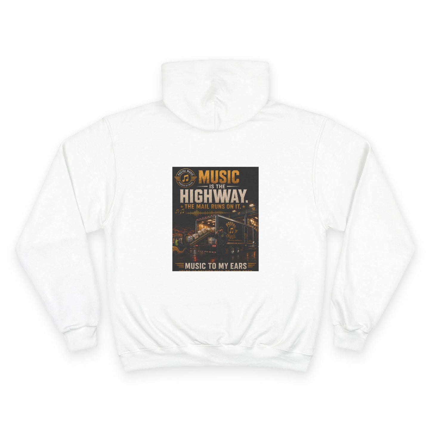 Postal Music — Music Is the Highway — Champion Premium Hoodie