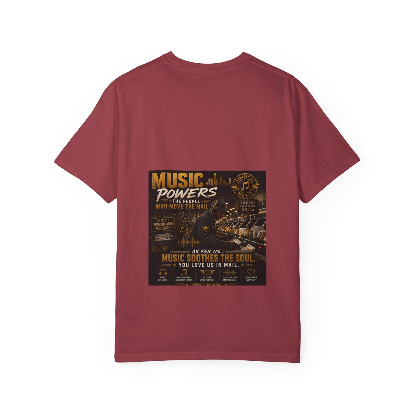 Postal Music — Music Powers the People — Garment-Dyed T-Shirt
