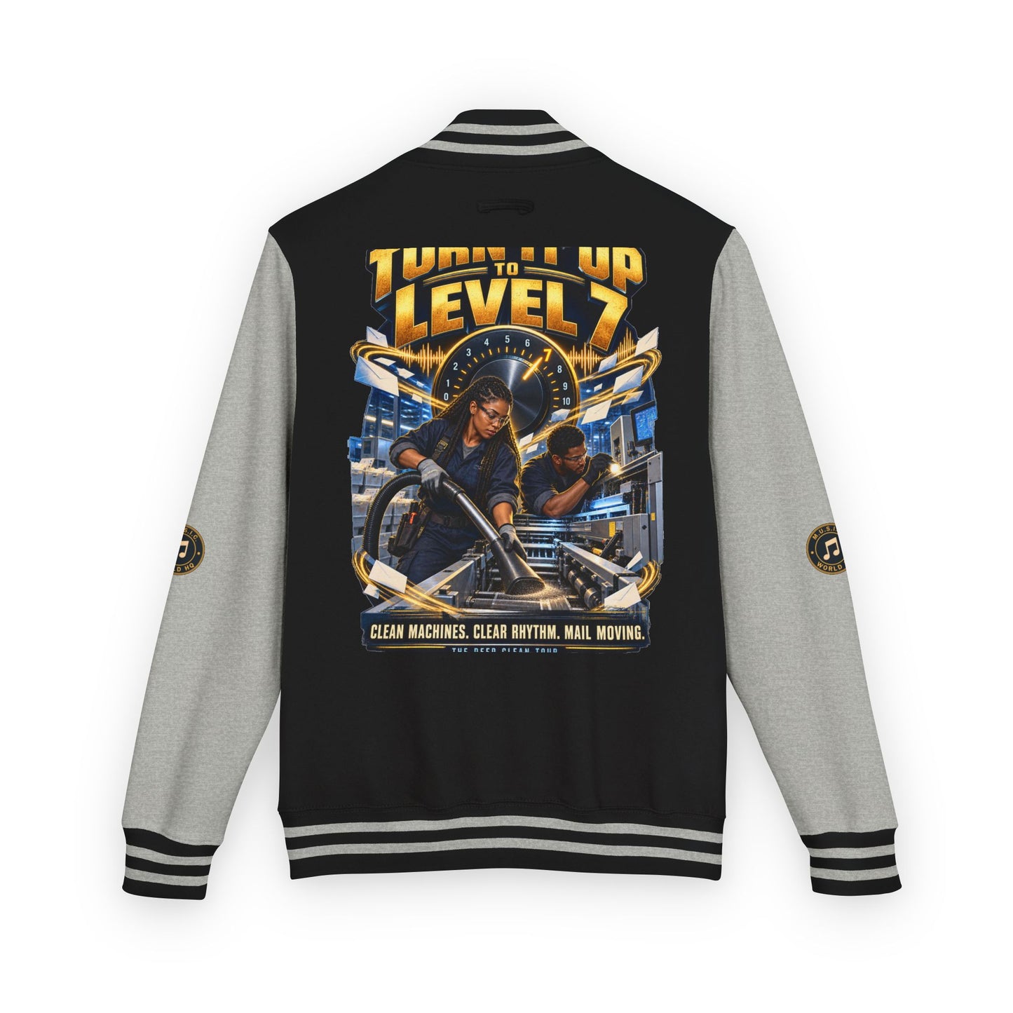 Postal Music - Turn It Up to Level 7 - Heavyweight Letterman Jacket