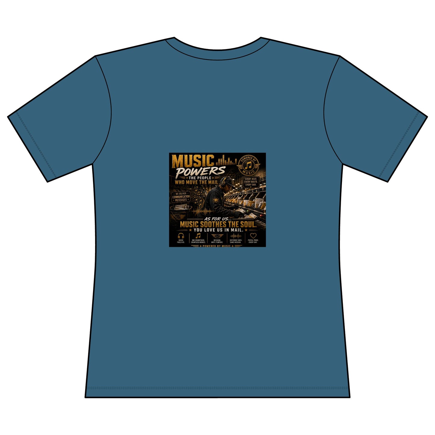 Postal Music — Music Powers the People — Women's Relaxed T-Shirt
