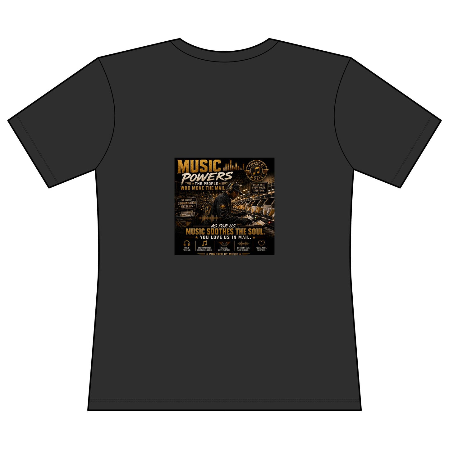 Postal Music — Music Powers the People — Women's Relaxed T-Shirt
