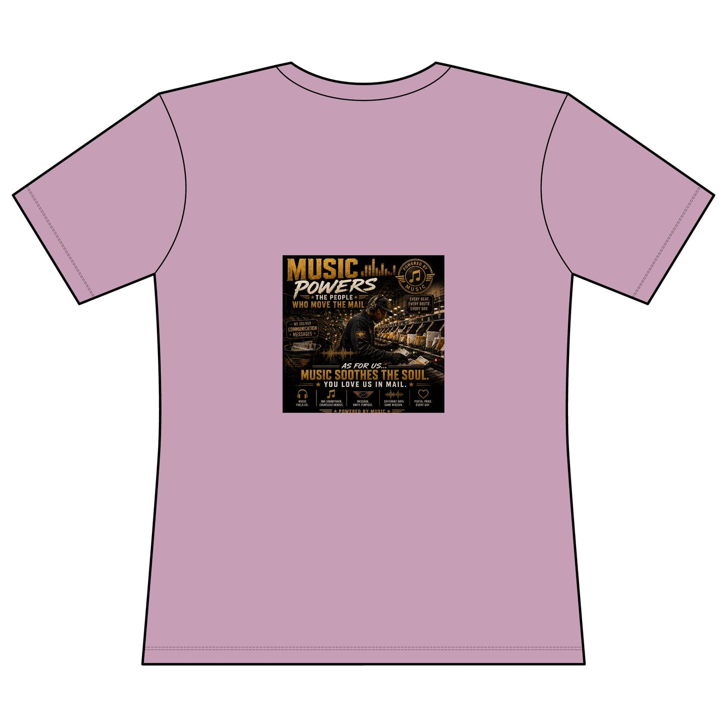 Postal Music — Music Powers the People — Women's Relaxed T-Shirt
