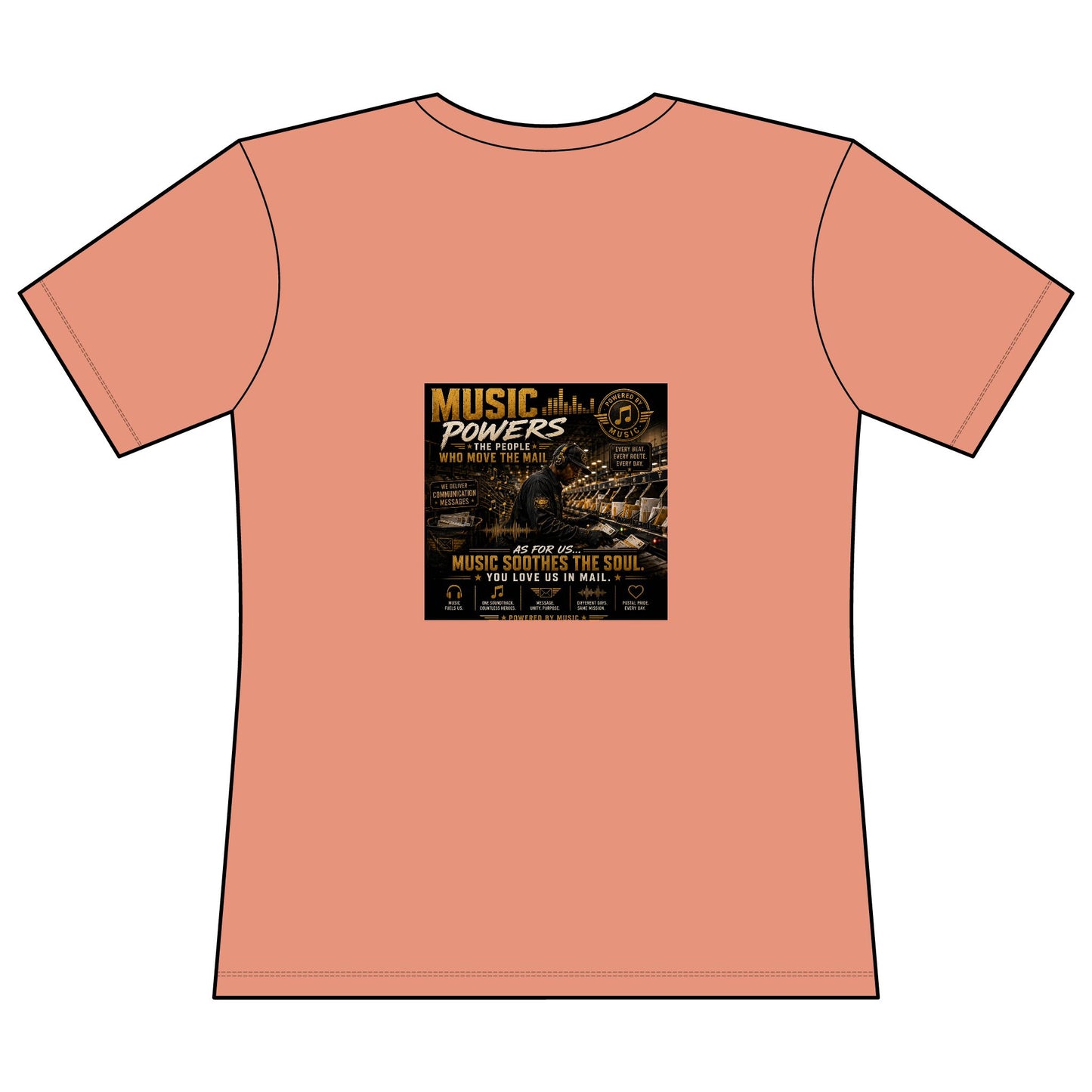 Postal Music — Music Powers the People — Women's Relaxed T-Shirt