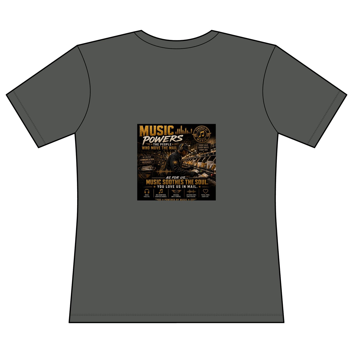 Postal Music — Music Powers the People — Women's Relaxed T-Shirt