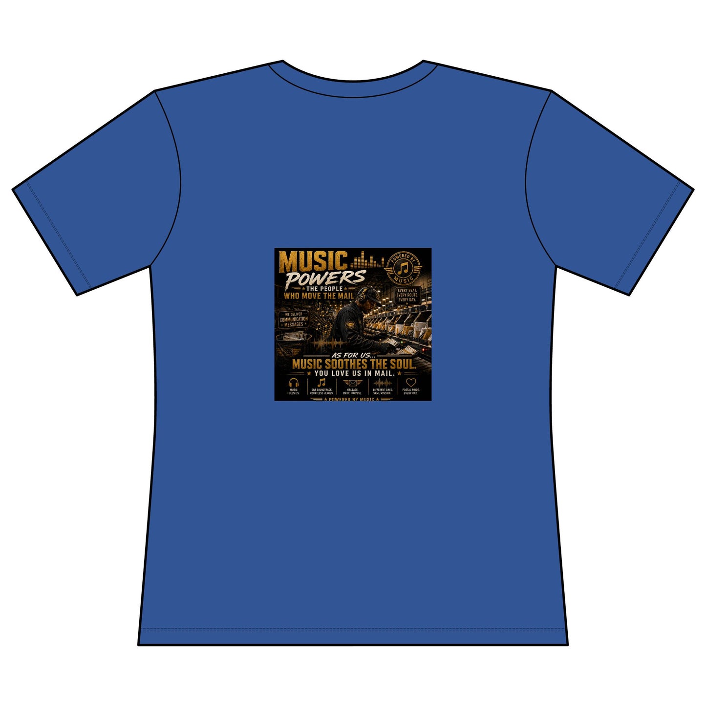 Postal Music — Music Powers the People — Women's Relaxed T-Shirt