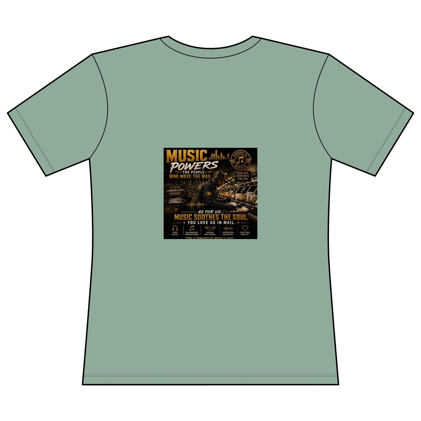 Postal Music — Music Powers the People — Women's Relaxed T-Shirt