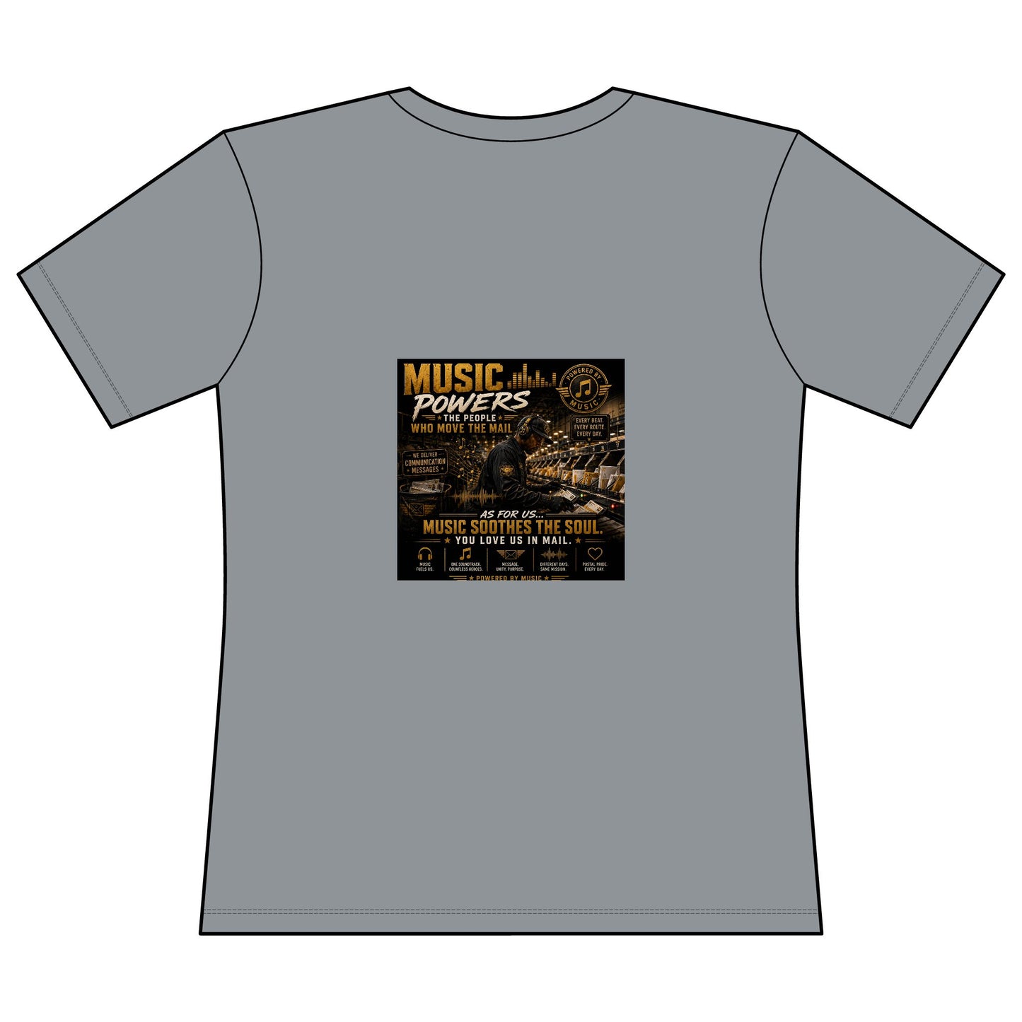 Postal Music — Music Powers the People — Women's Relaxed T-Shirt