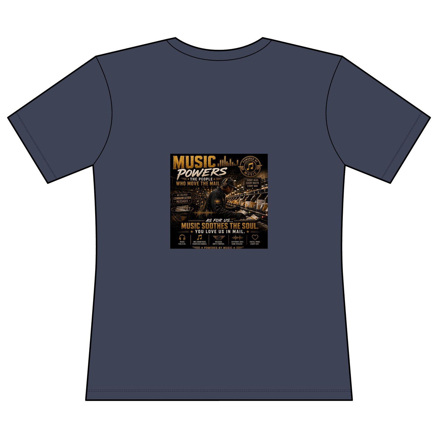 Postal Music — Music Powers the People — Women's Relaxed T-Shirt