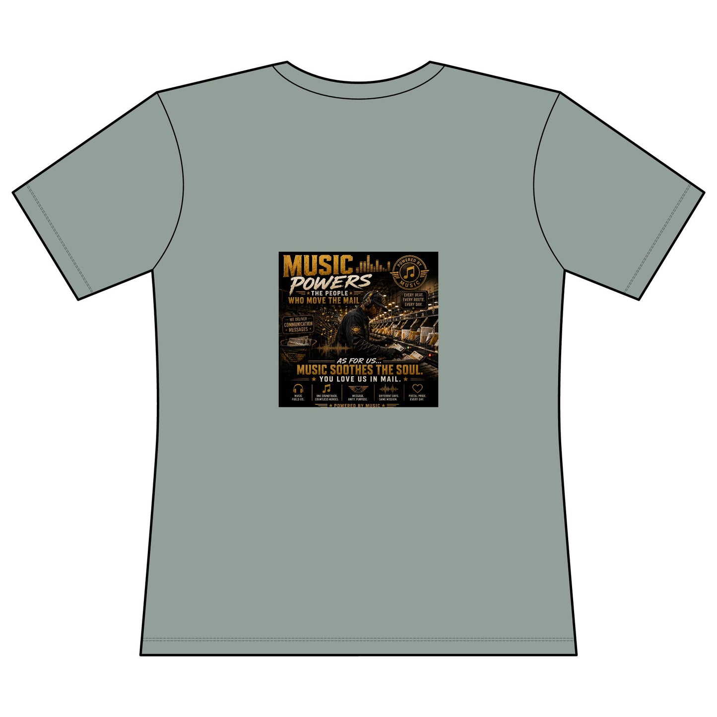 Postal Music — Music Powers the People — Women's Relaxed T-Shirt