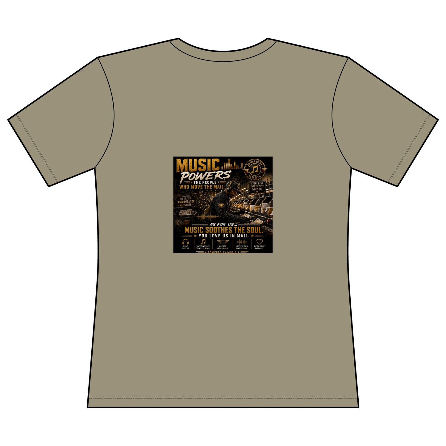 Postal Music — Music Powers the People — Women's Relaxed T-Shirt
