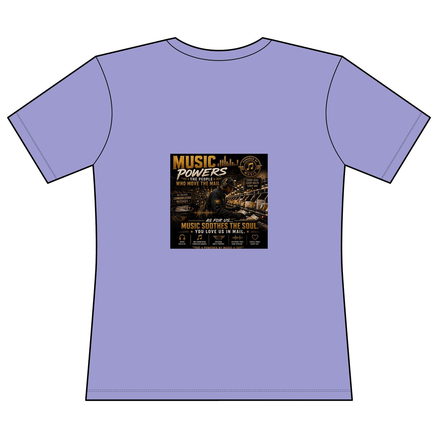 Postal Music — Music Powers the People — Women's Relaxed T-Shirt