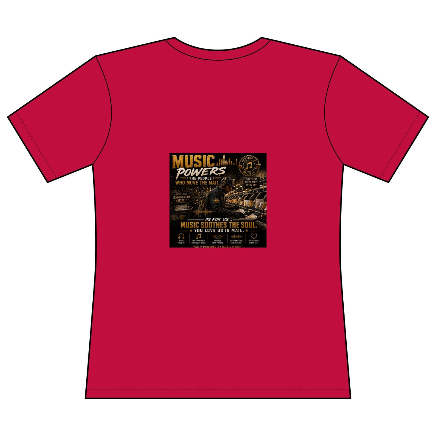 Postal Music — Music Powers the People — Women's Relaxed T-Shirt