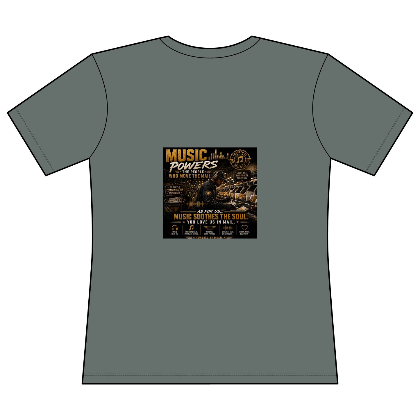 Postal Music — Music Powers the People — Women's Relaxed T-Shirt