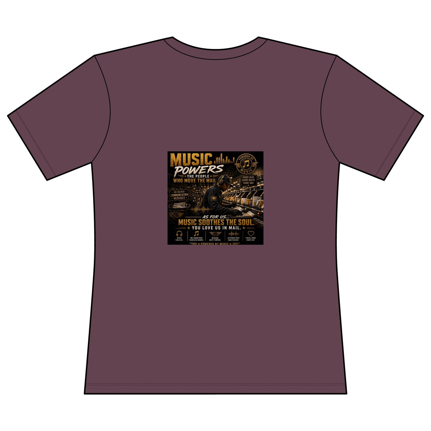 Postal Music — Music Powers the People — Women's Relaxed T-Shirt