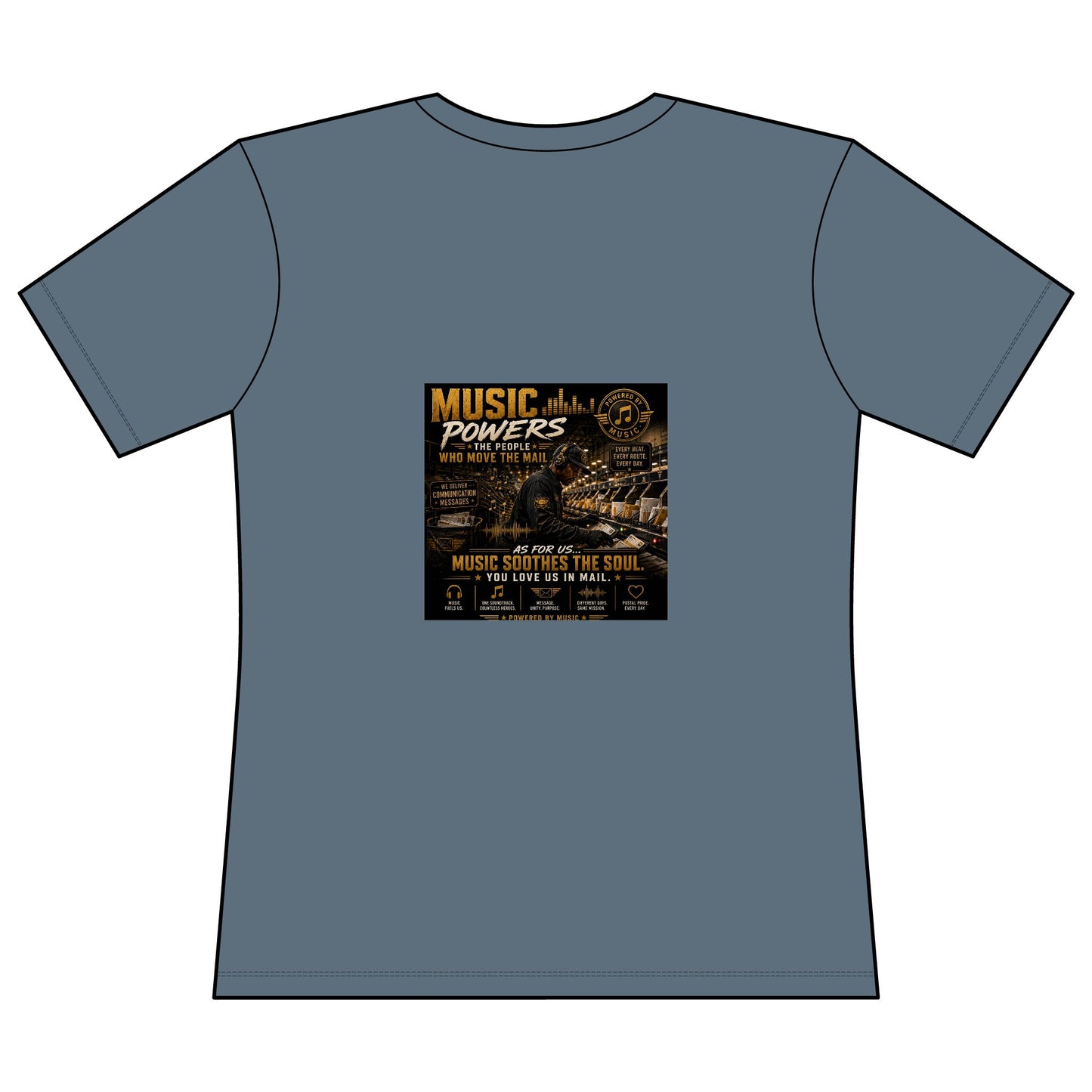 Postal Music — Music Powers the People — Women's Relaxed T-Shirt