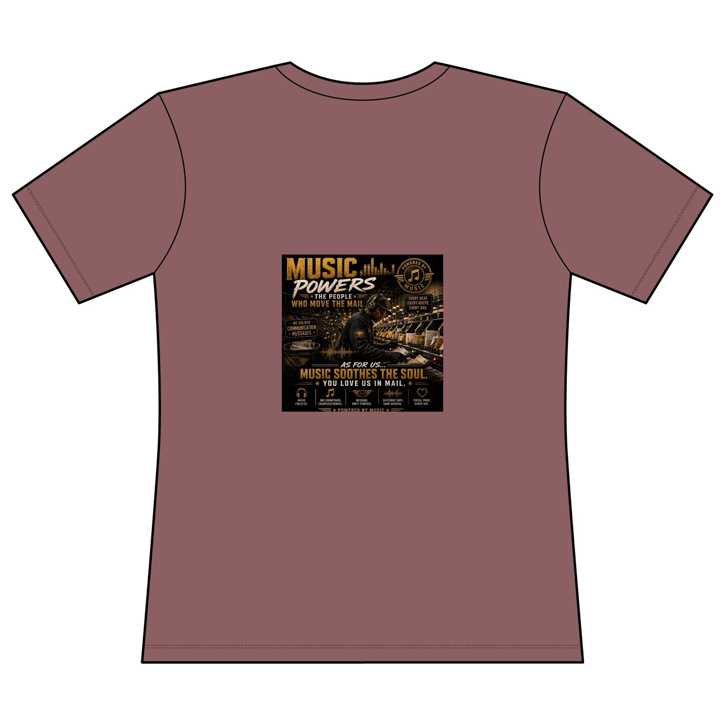 Postal Music — Music Powers the People — Women's Relaxed T-Shirt