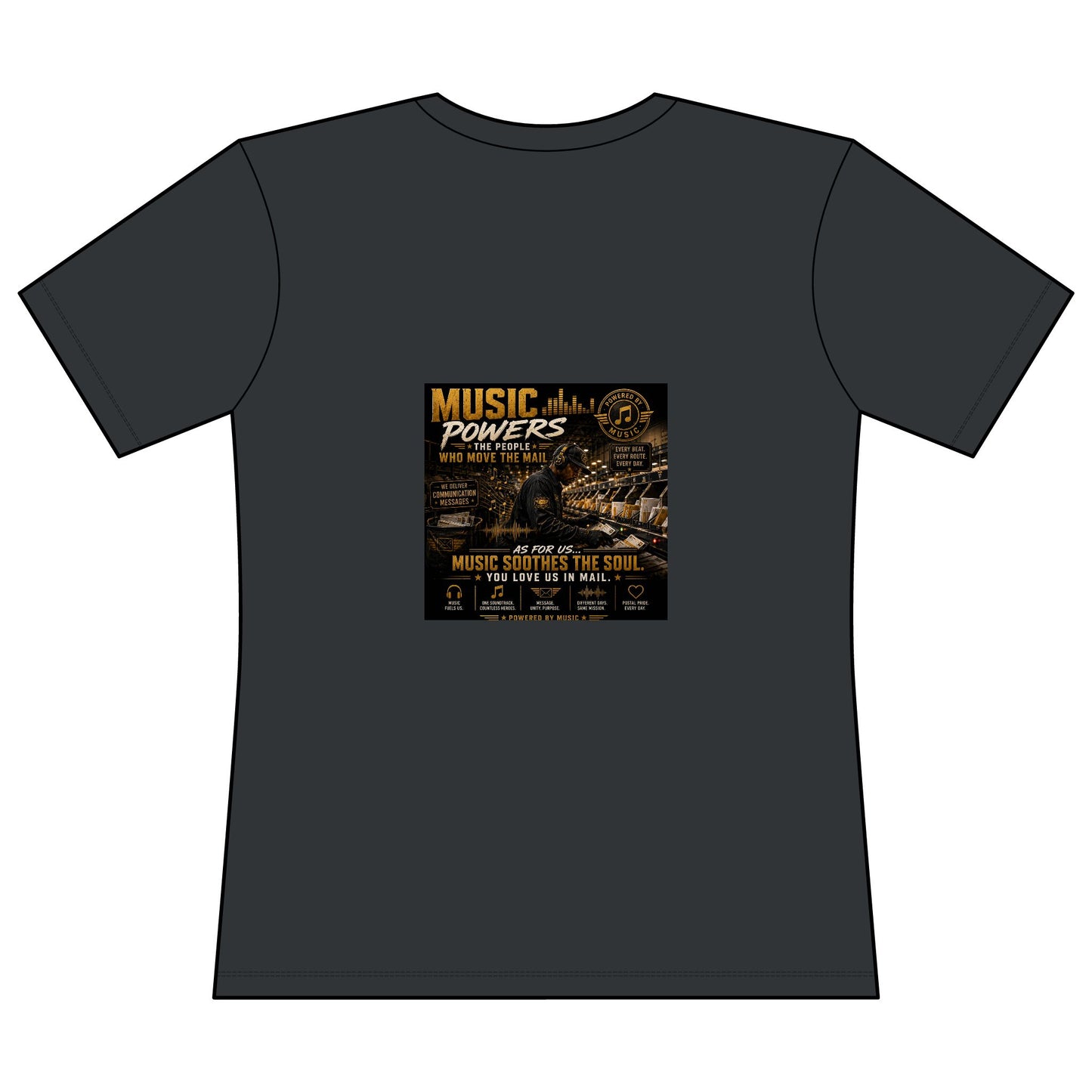 Postal Music — Music Powers the People — Women's Relaxed T-Shirt