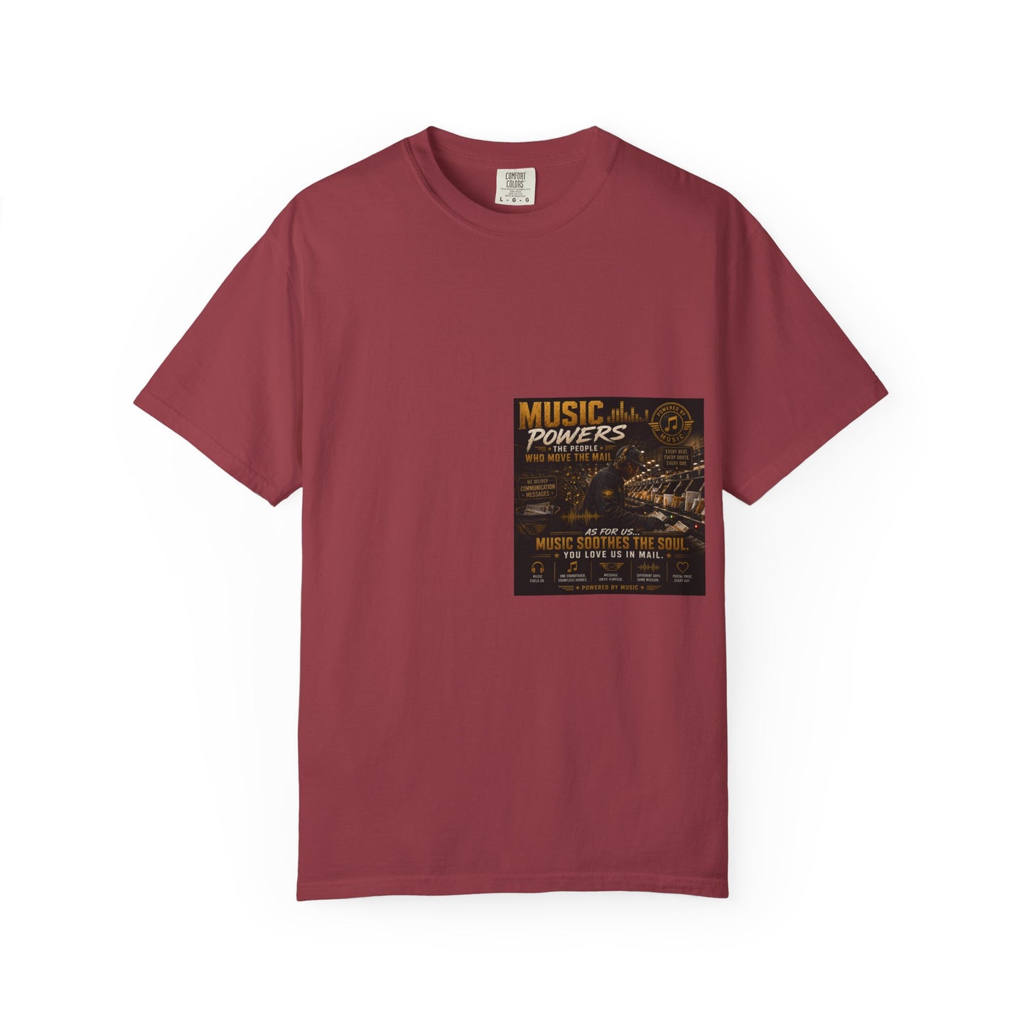 Postal Music — Music Powers the People — Garment-Dyed T-Shirt