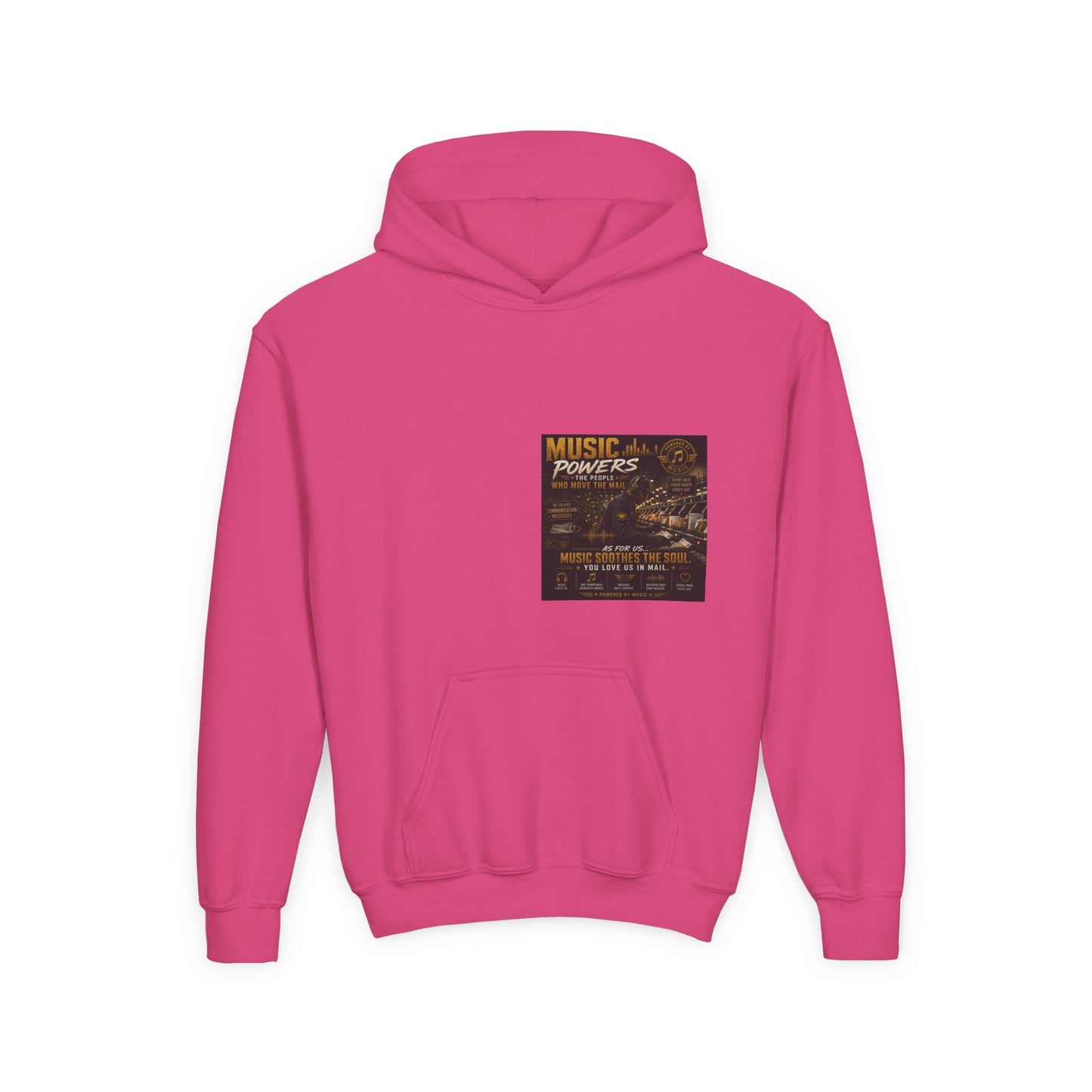 Postal Music — Music Powers the People — Youth Hoodie