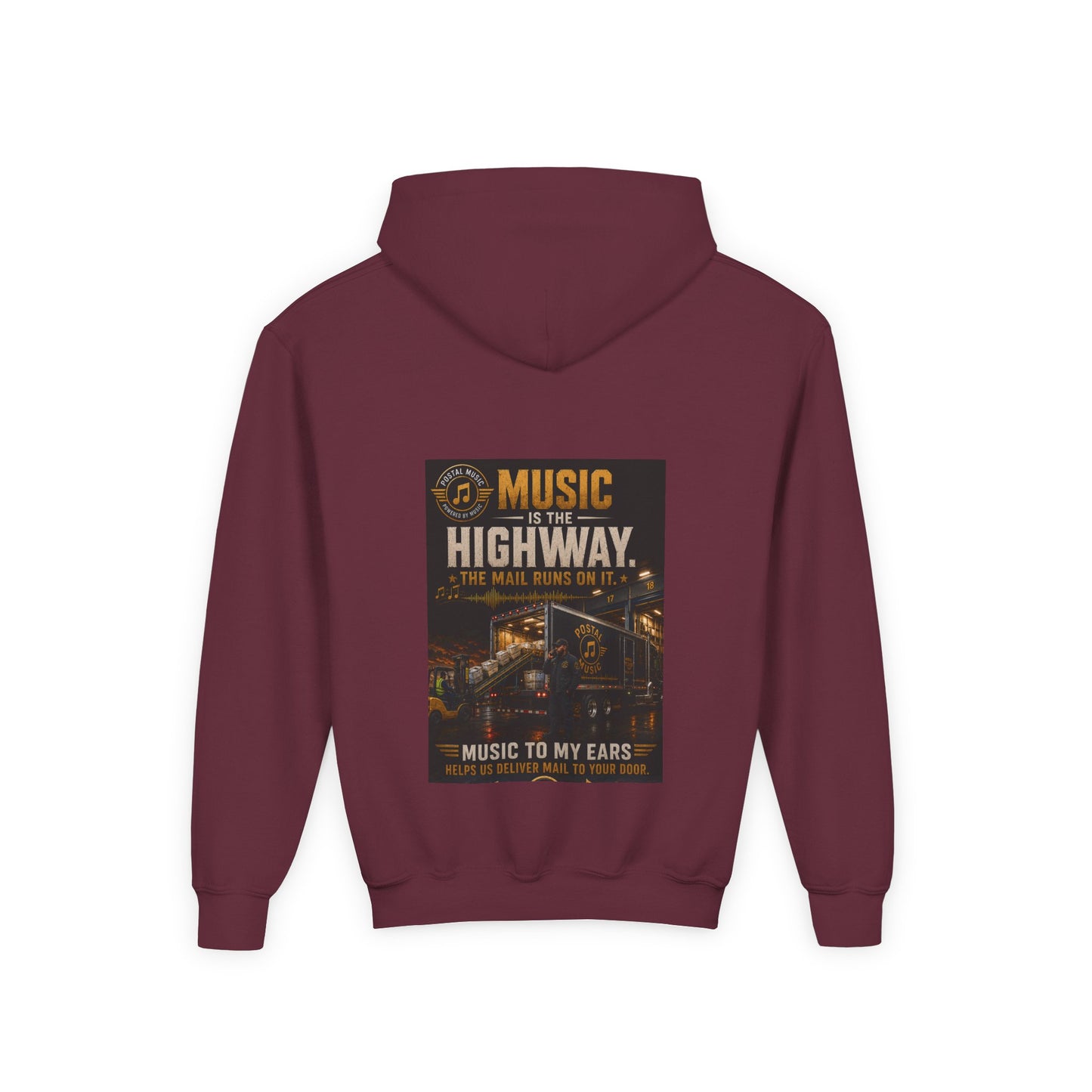 Postal Music — Music Is the Highway — Youth Hoodie