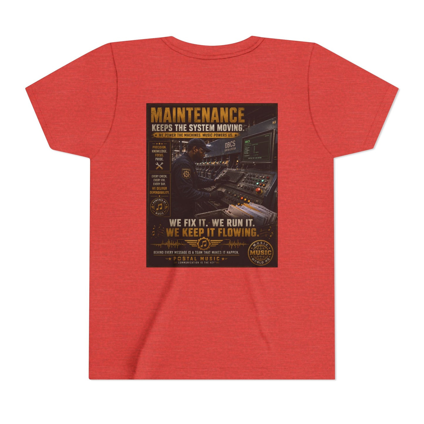 Postal Music — Maintenance Keeps the System Moving — Youth T-Shirt