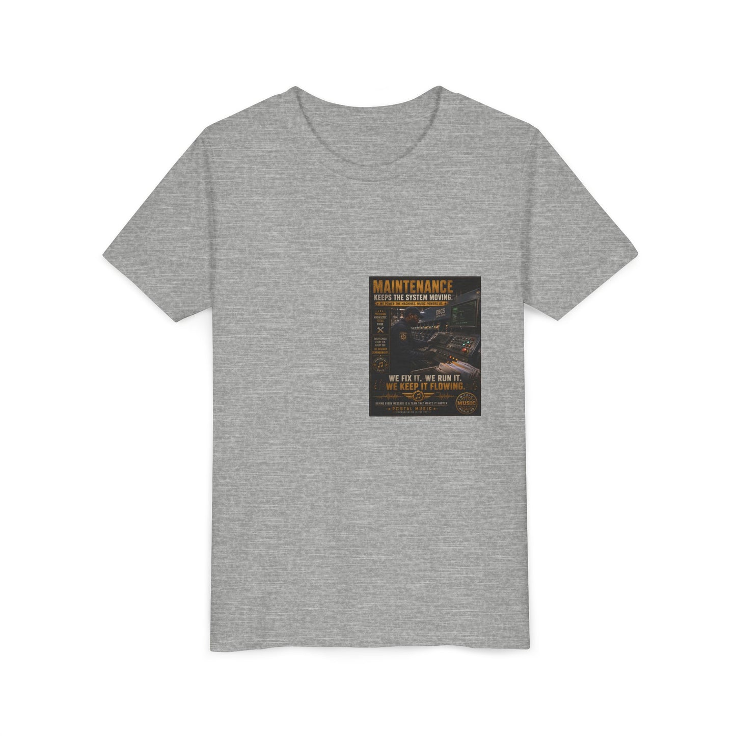 Postal Music — Maintenance Keeps the System Moving — Youth T-Shirt