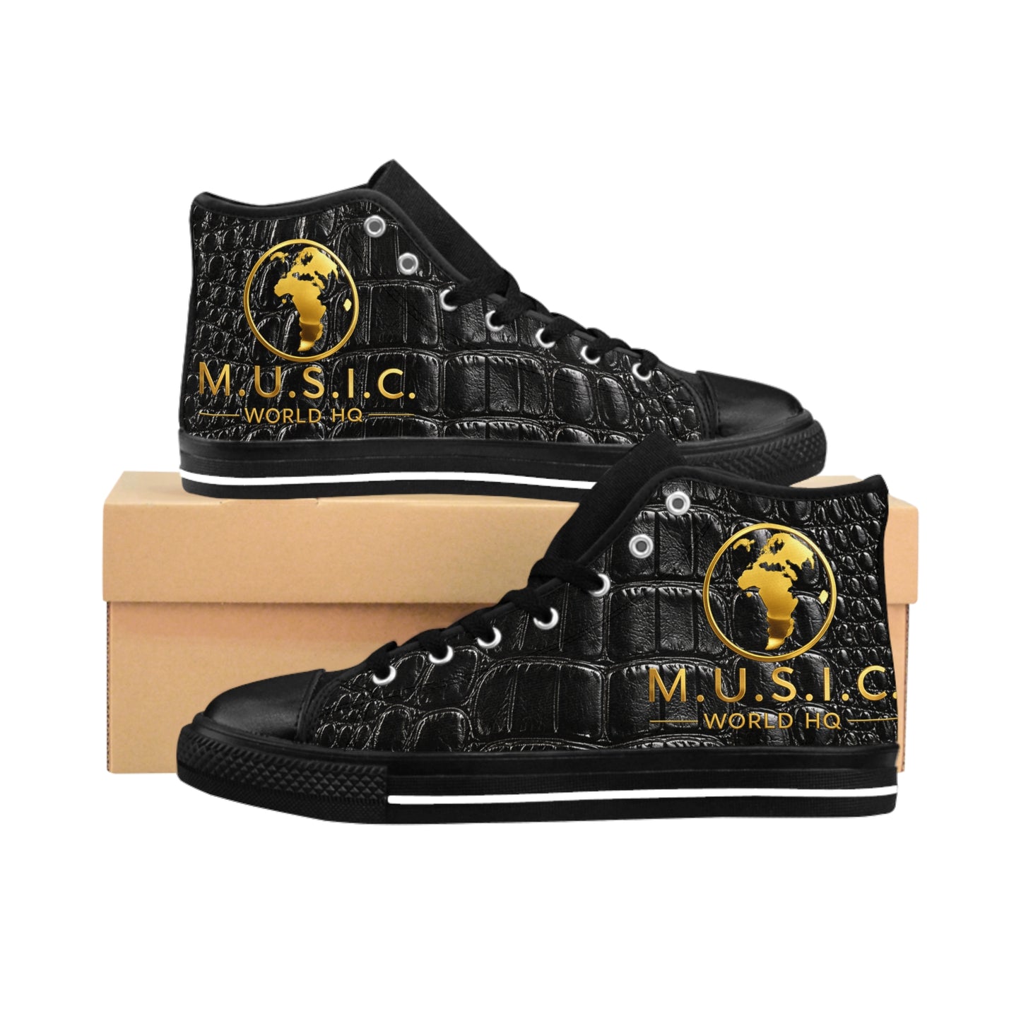 Wild by Design™ — Alligator Print High-Top Sneakers | M.U.S.I.C. World HQ