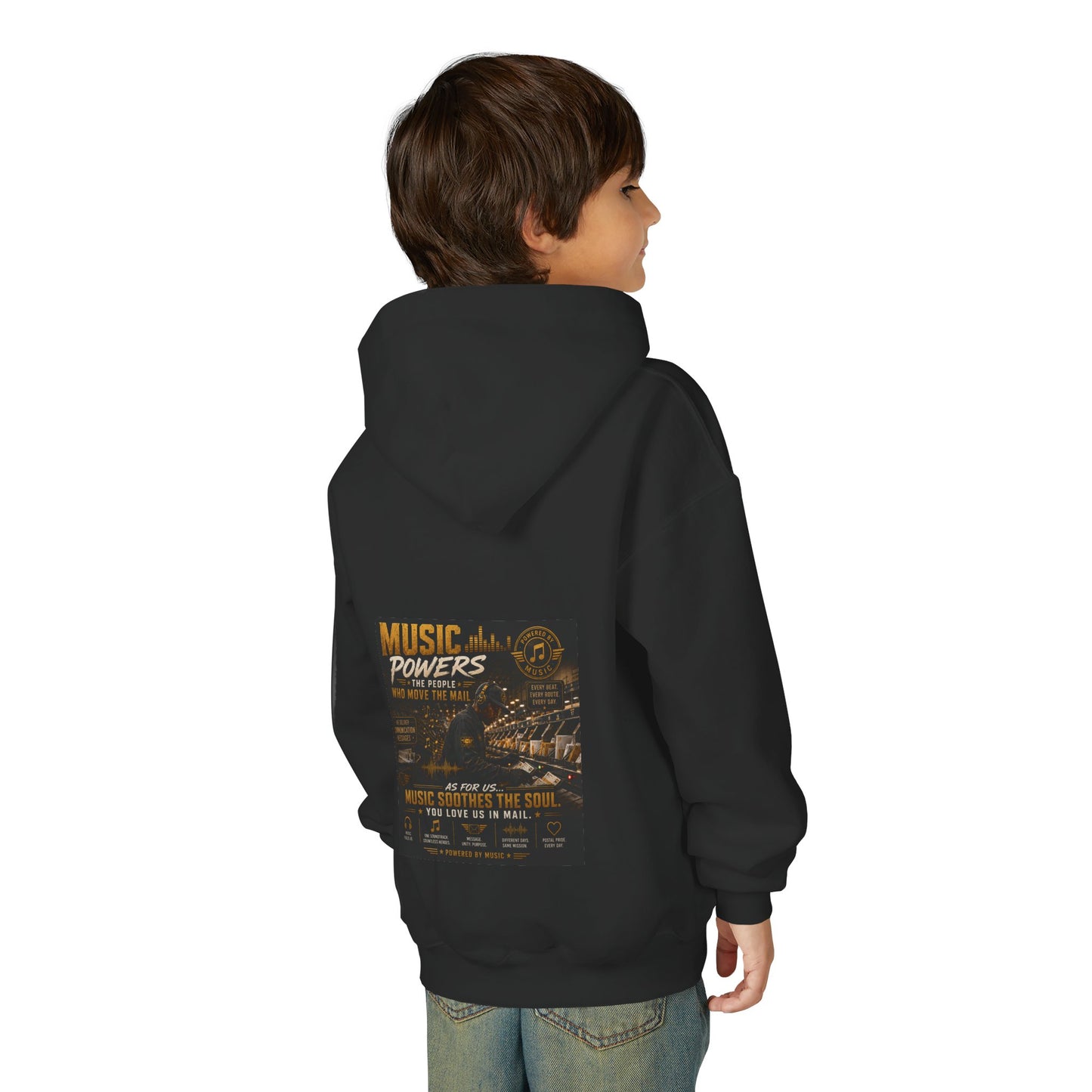 Postal Music — Music Powers the People — Youth Hoodie