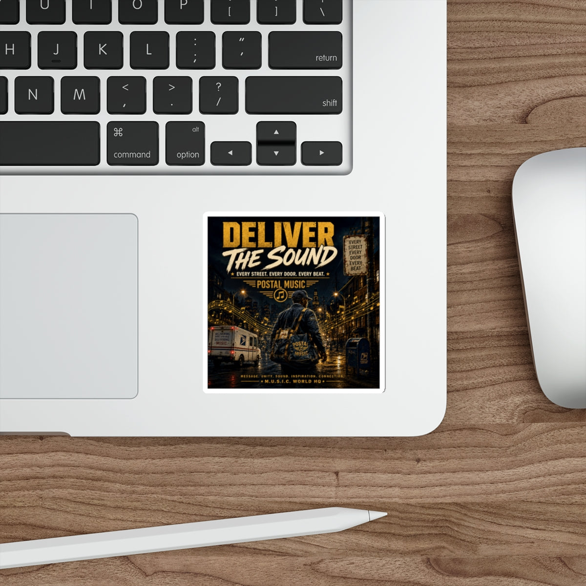 Postal Music — Deliver the Sound — Die-Cut Sticker