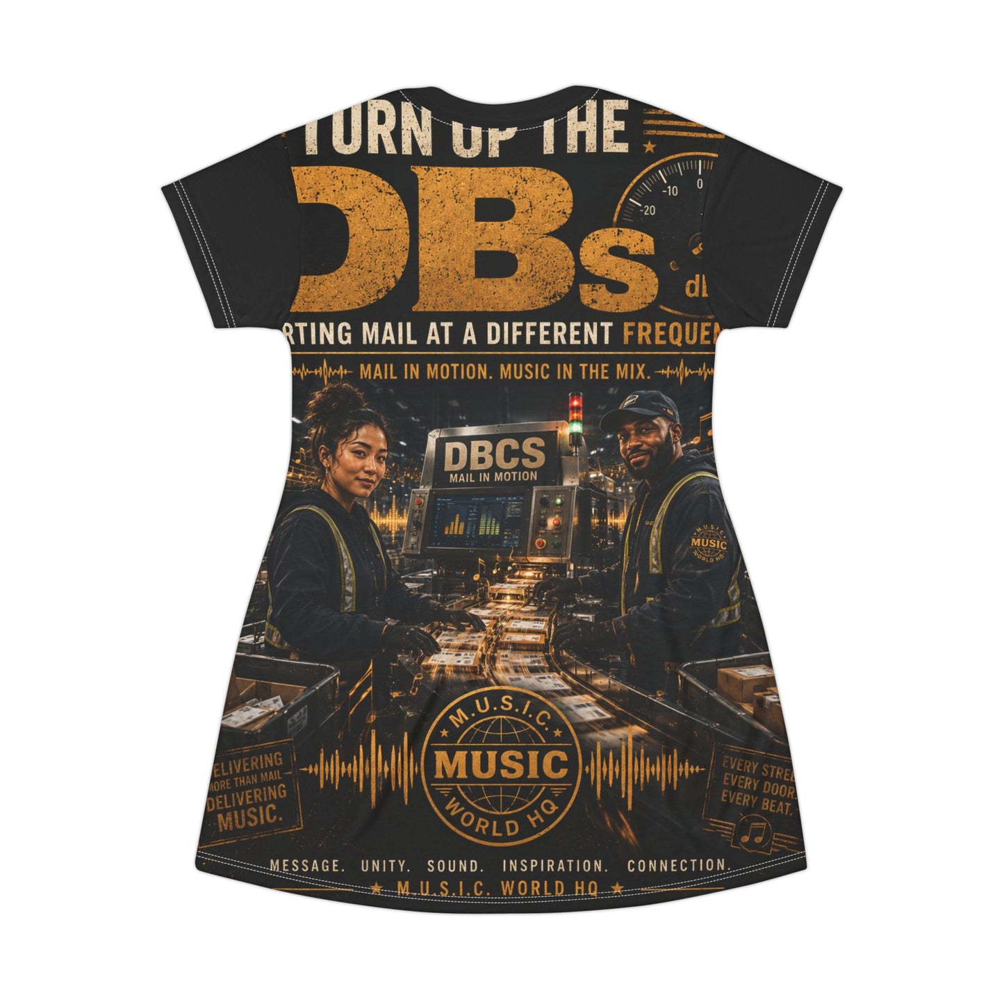 Turn Up the DBs — Women's AOP T-Shirt Dress