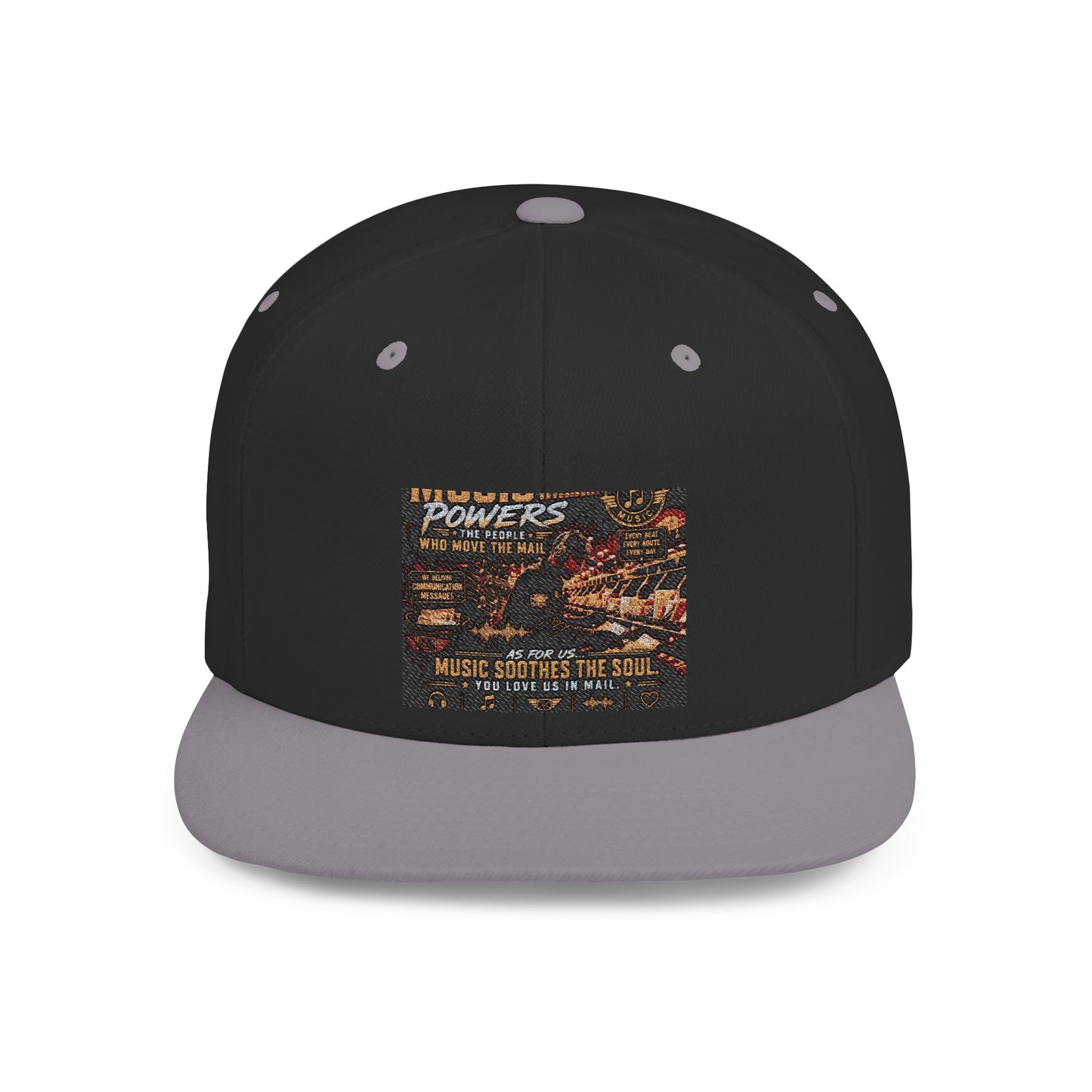 Postal Music — Music Powers the People — Flat-Bill Snapback