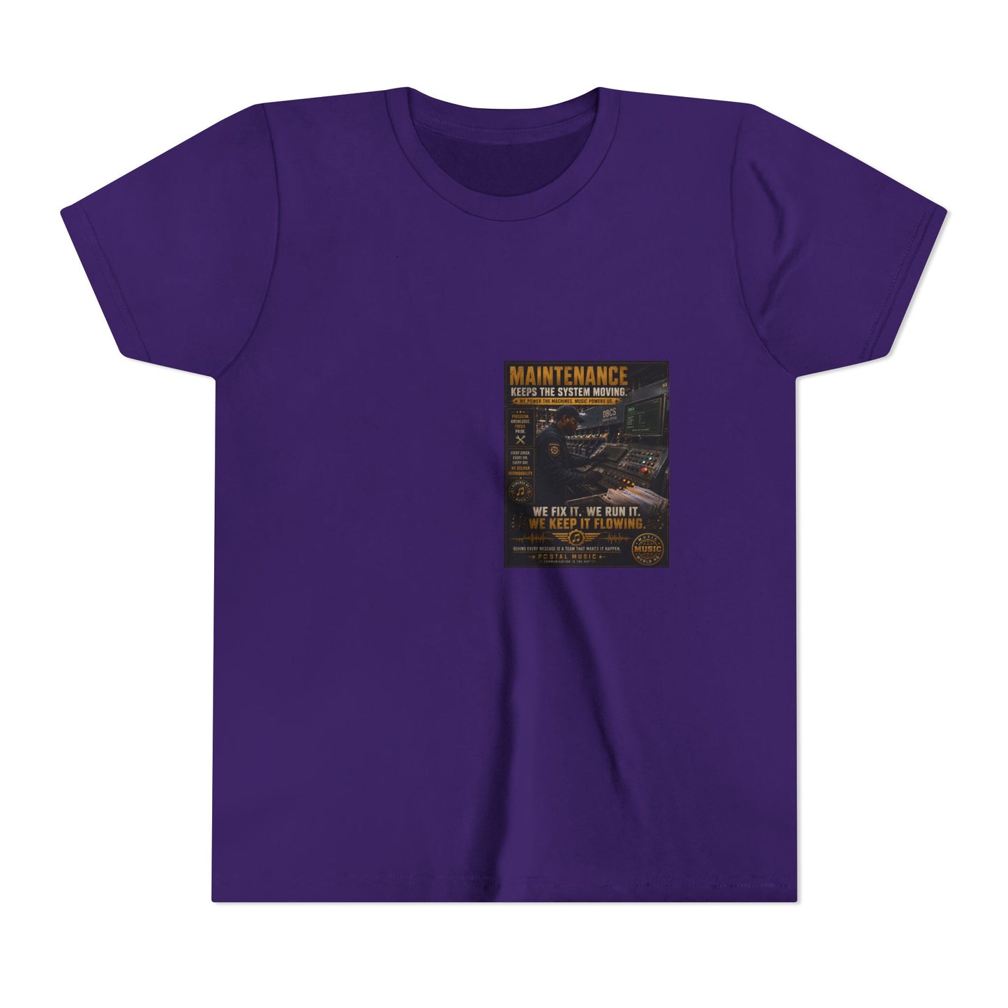 Postal Music — Maintenance Keeps the System Moving — Youth T-Shirt