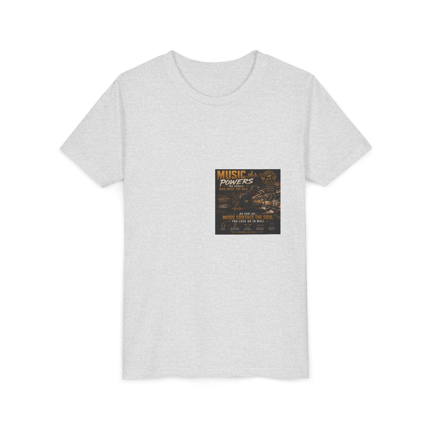 Postal Music — Music Powers the People — Youth T-Shirt