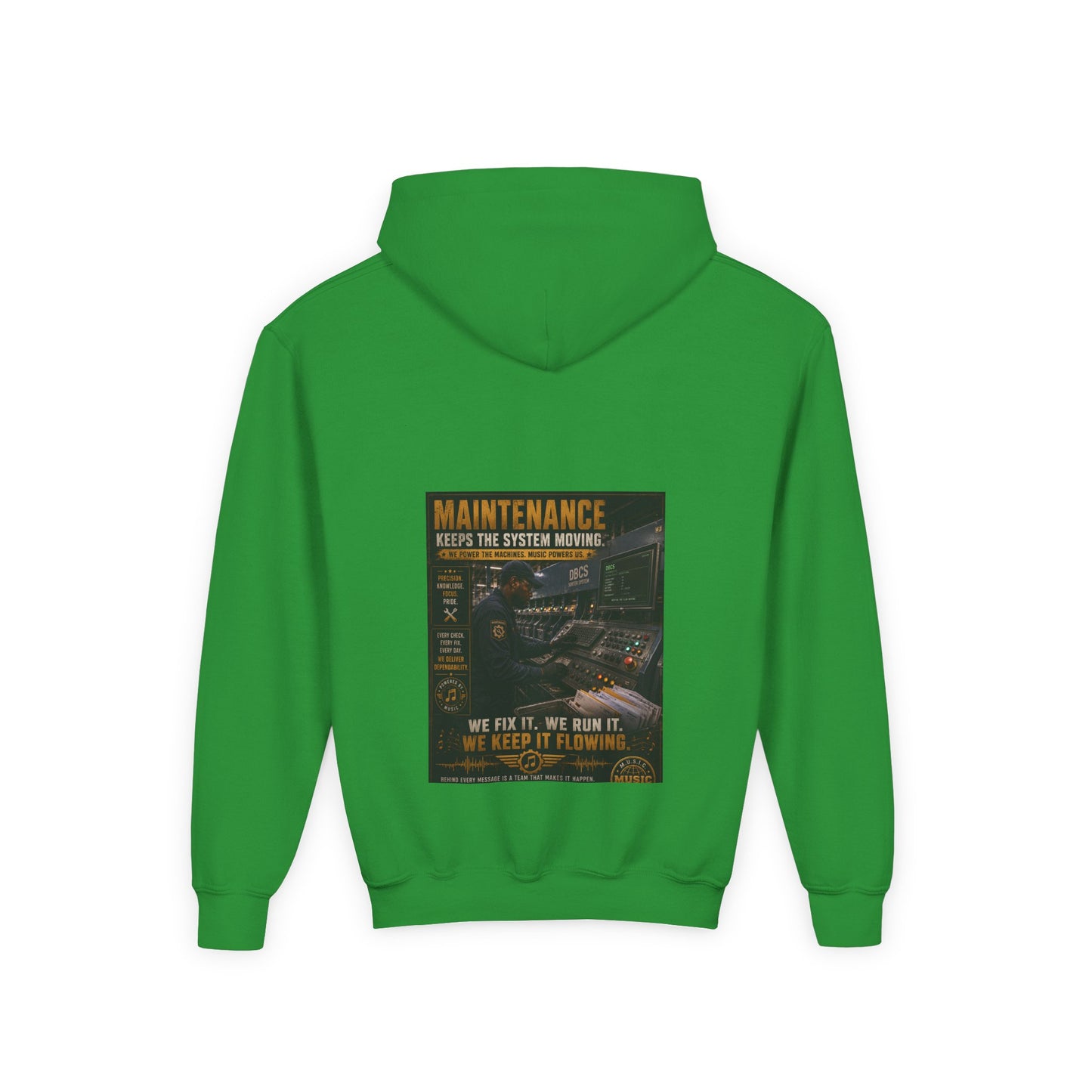 Postal Music — Maintenance Keeps the System Moving — Youth Hoodie