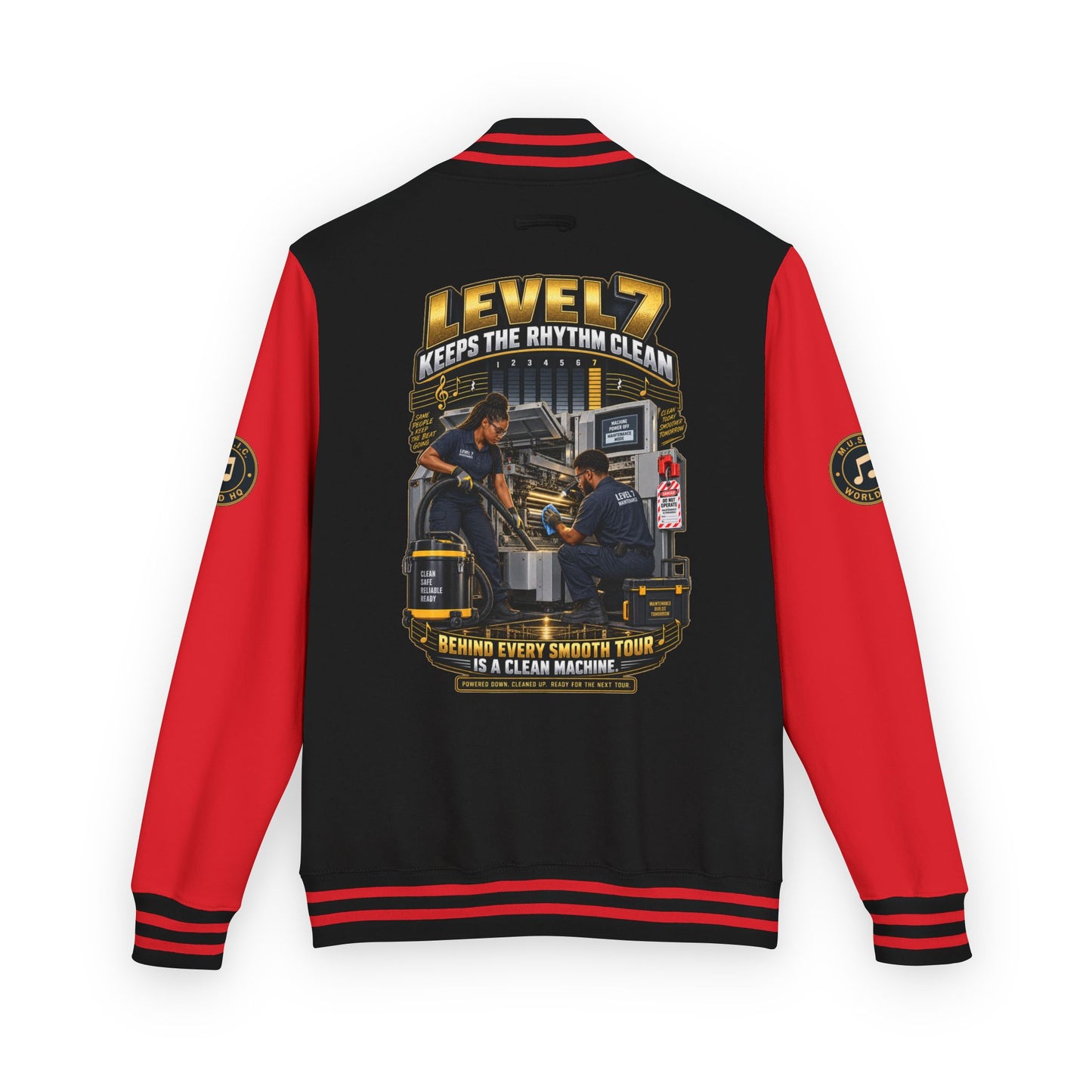 Postal Music - Level 7 Keeps the Rhythm Clean - Heavyweight Letterman Jacket